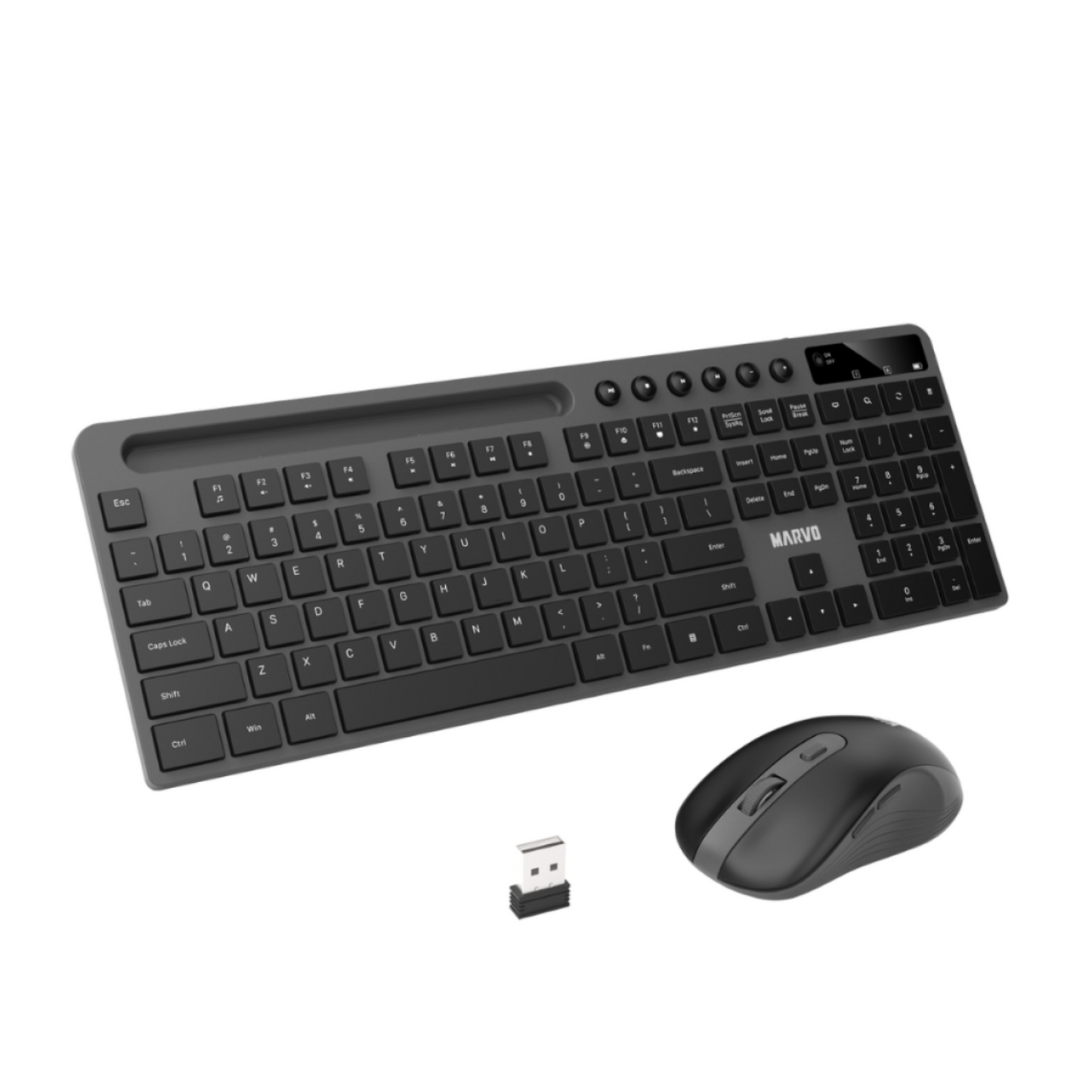 Combo Inalámbrico Mouse y Teclado Con Soporte Marvo