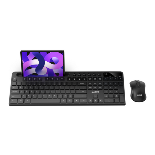 Combo Inalámbrico Mouse y Teclado Con Soporte Marvo