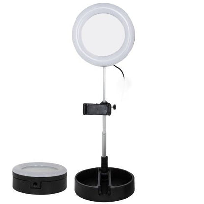 Aro de luz led con base y espejo