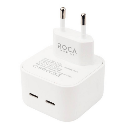 Cargador Rápido ROCA 20W+20W 2 USB C