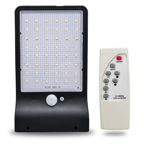 Foco led 48w solar con sensor fotocelula y control