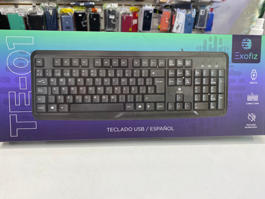 Teclado usb negro Exofiz