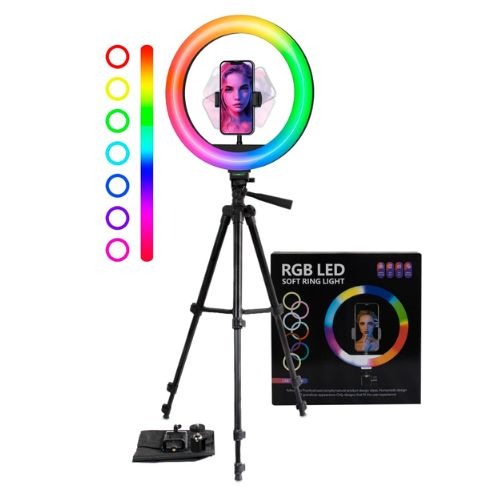 Aro de luz led RGB 26 cm con Base Extensible 1.2m