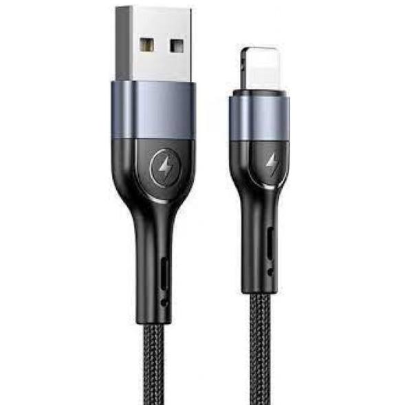 Cable USB A a Lightning 1M Negro Forrado USAMS